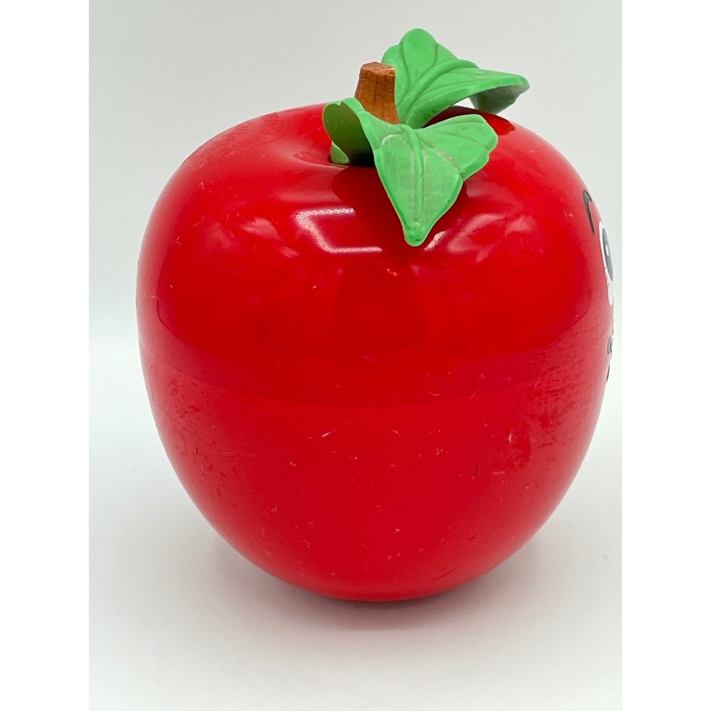 Vintage 1972 Fisher-Price Happy Apple Chime Toy Red Plastic Rattle 435 Smiling - Picture 3 of 12